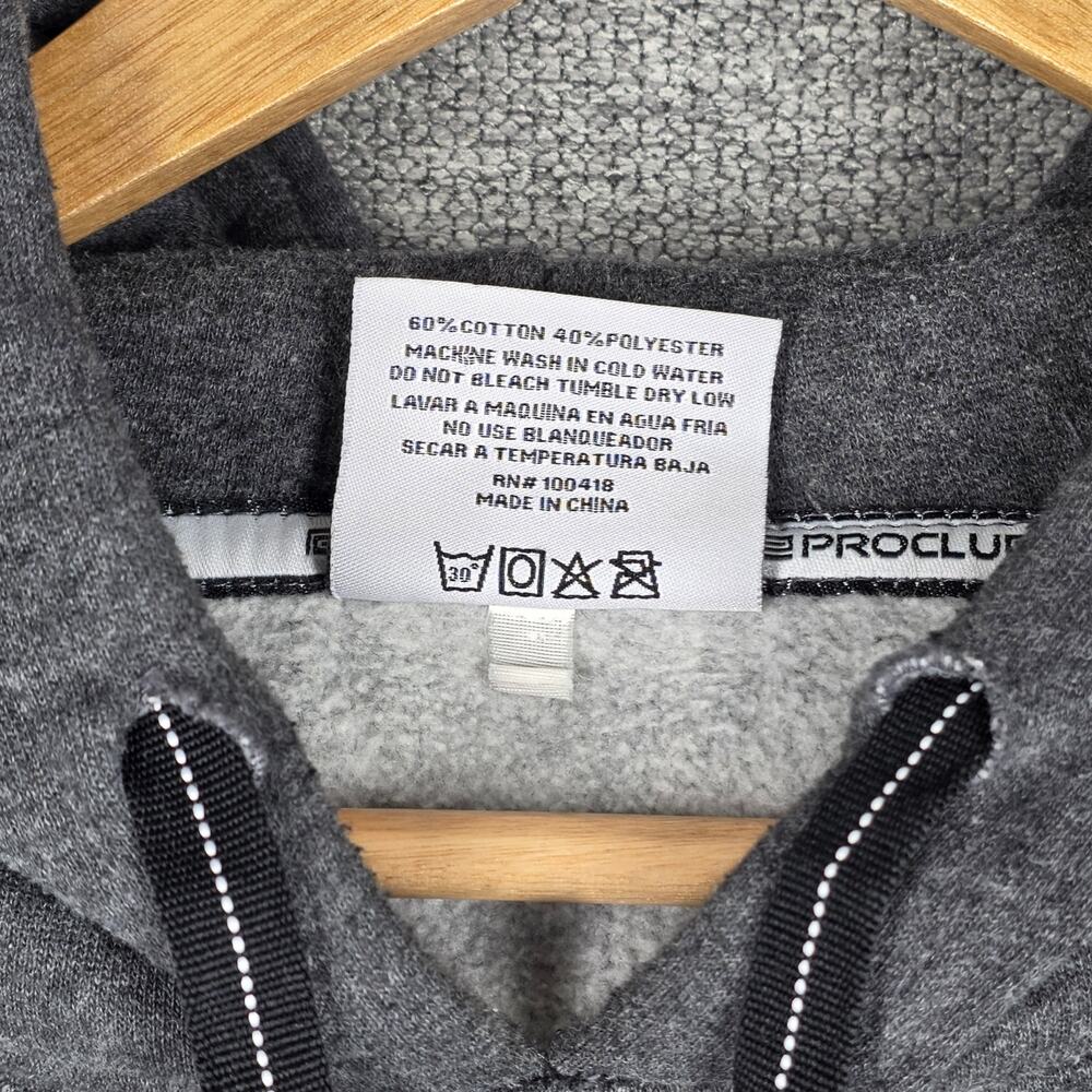 PRO CLUB MEN’S HEAVYWEIGHT 13oz COTTON PULLOVER HOODIE – DARK GRAY – SIZE 2XL - Picture 6 of 9